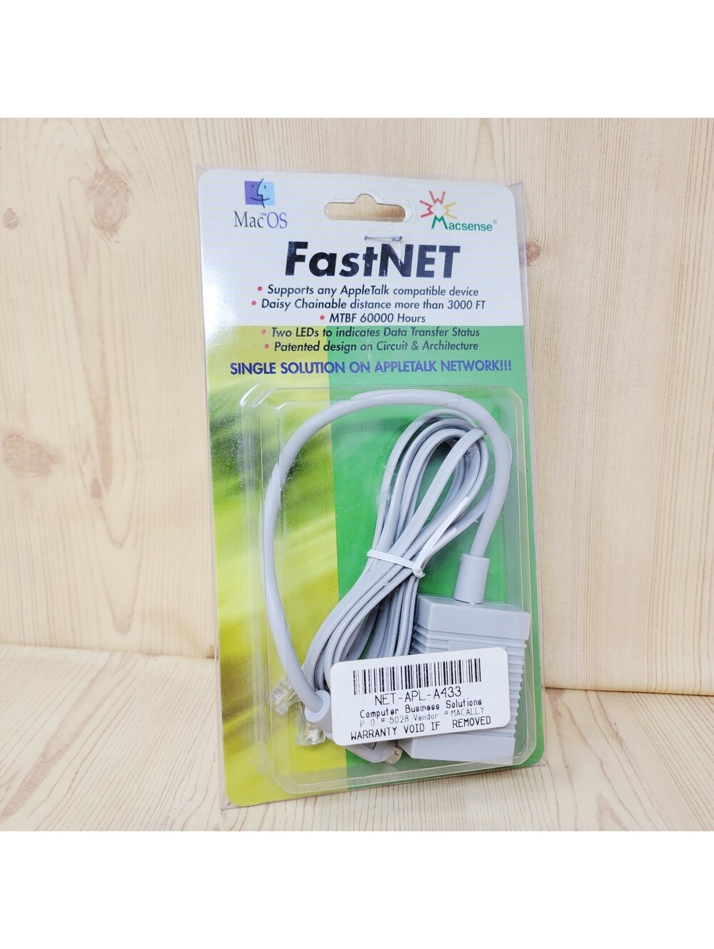 AppleTalk Network Adapter and Cable Fastnet Macsense NEW OLD STOCK NOS